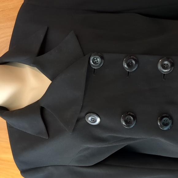 Vintage Cropped Double Breasted Cropped Black Jacket - Picture 2 of 5